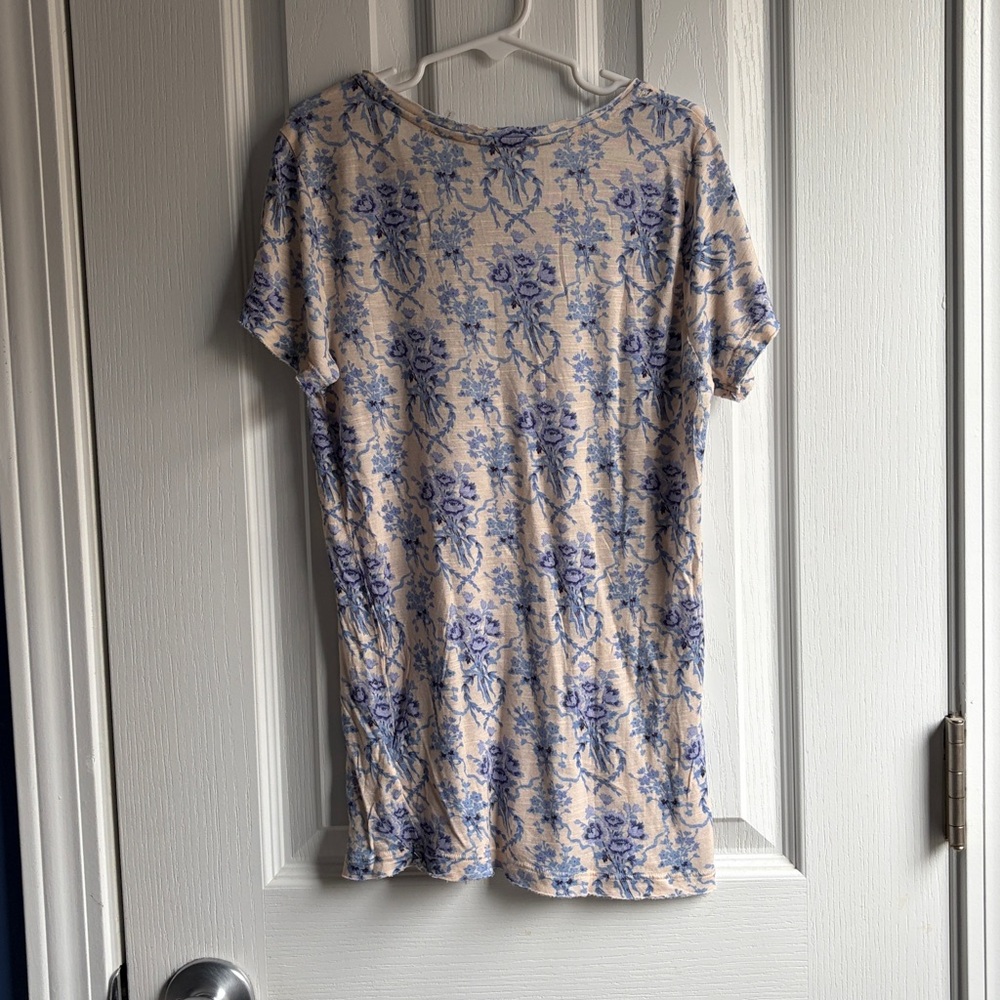 LoveShackFancy Girl's Mini Calix Tee Blue Frosted Shores Floral Print Size 12Y - Picture 3 of 11